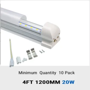 Aiwooping MOQ 10 Pack, 4FT 1.2M 20W AC85-265V,T8 Integrated LED Tube for home office warehouse etc
