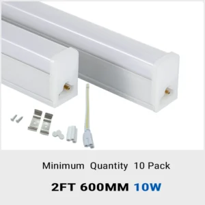 Aiwooping MOQ 10 Pack, 2FT 0.6M 10W AC85-265V,T5 Integrated LED Tube All-plastic lamp body connection without shadow for home office warehouse etc