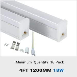 Aiwooping MOQ 10 Pack, 4FT 1.2M 18W AC85-265V,T5 Integrated LED Tube All-plastic lamp body connection without shadow for home office warehouse etc