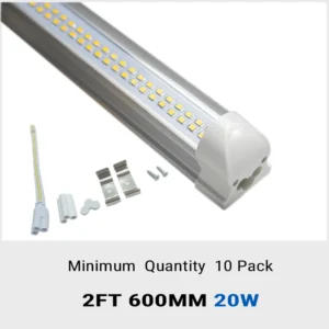 Aiwooping MOQ 10 Pack, 2FT 0.6M 20W AC85-265V,T8 Integrated LED tube double row chip 144PCS LED Chip for home office warehouse etc