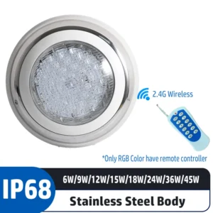 RGB LED Swimming Pool Light 6W 9W 18W 36W 45W IP68 Waterproof AC/DC12V Outdoor UnderWater Light Pond LED Piscina Luz Spotlight (Copy)