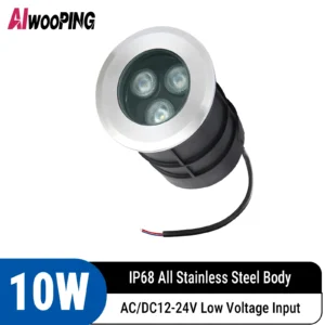 Aiwooping 75MM 10W AC/DC12V 24V IP68 swimming pools lighting all stainless steel LED underwater light
