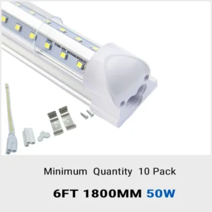 Aiwooping MOQ 10 Pack,1.8M 50W AC85-265V,T8 Integrated V Shape LED Tube for home office warehouse etc